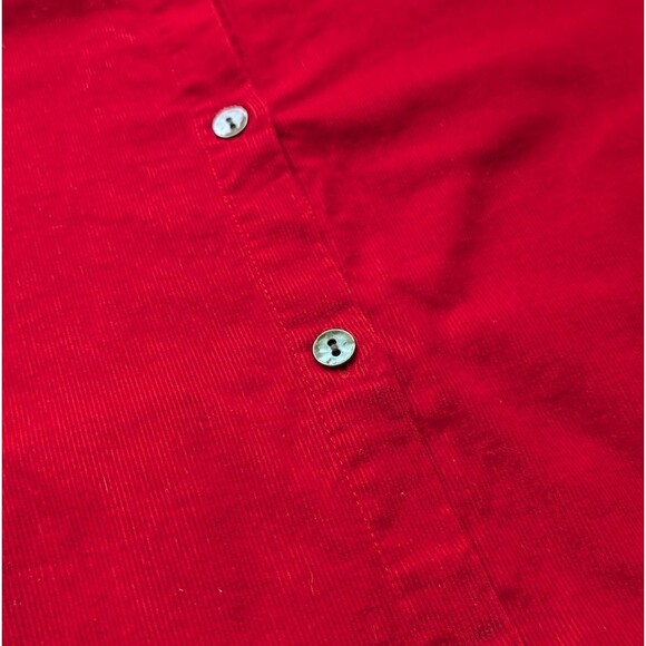 Red Corduroy Button Down By J Jill Size L - Picture 8 of 9